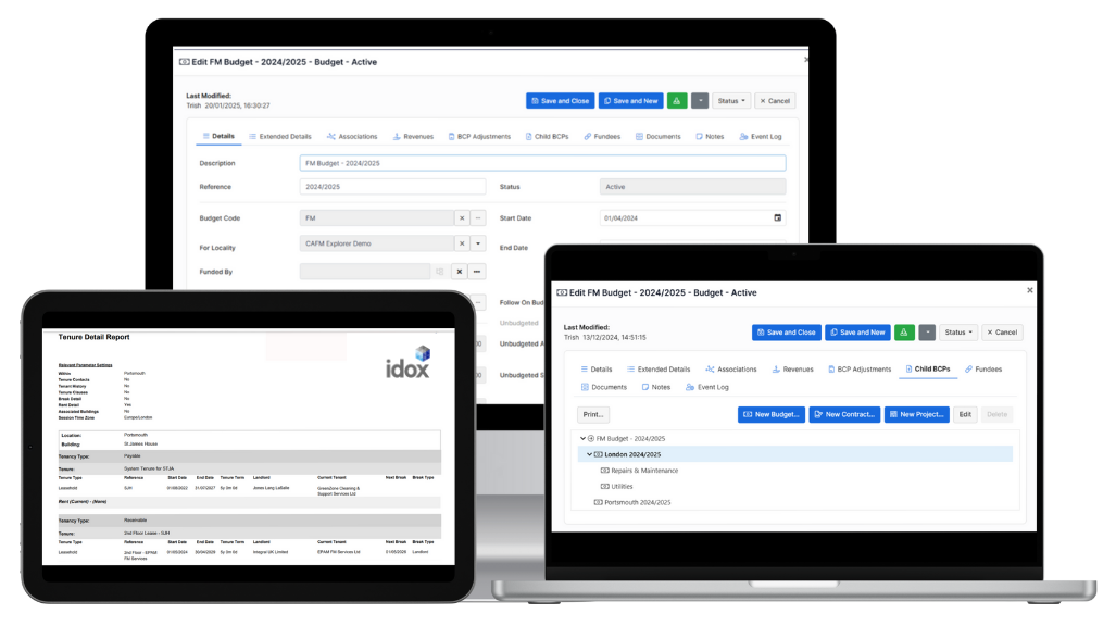 CAFM Explorer finance manager